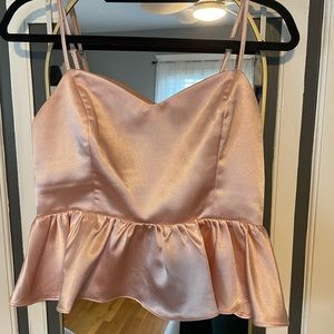 Satin Peplum Top